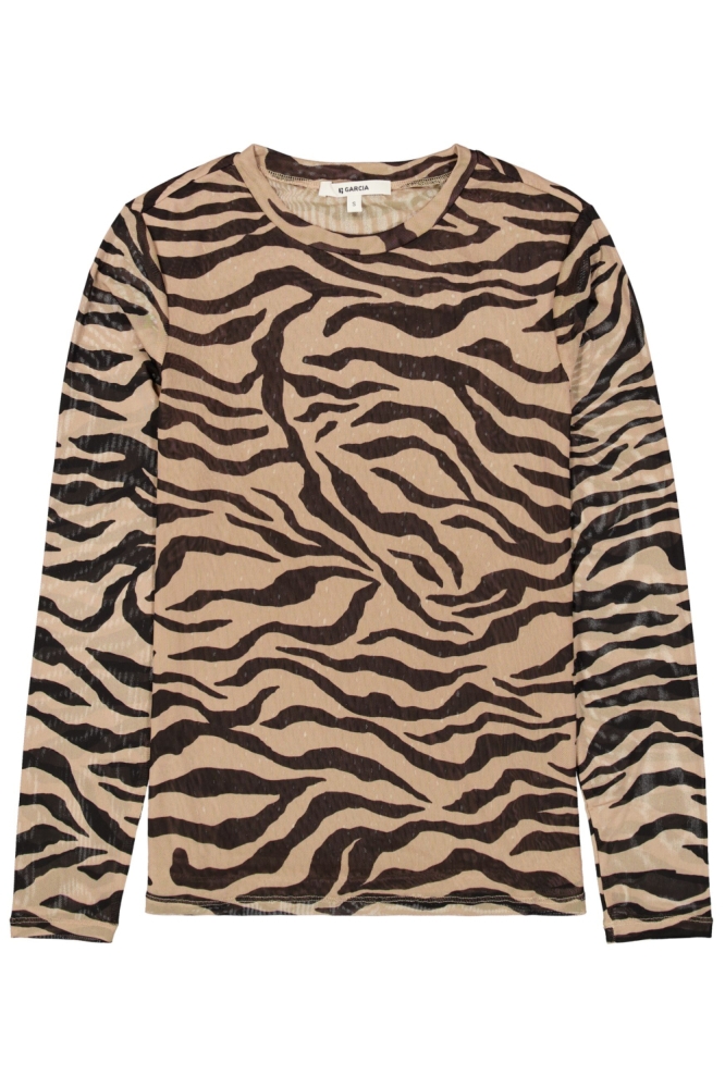 Garcia camel dames t-shirt | Vooraanzicht