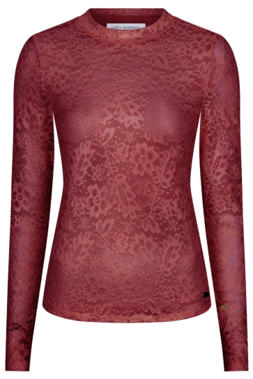 Lofty Manner T-shirt TOP IREA CLASSIC LACE RI12 2 BRICK RED