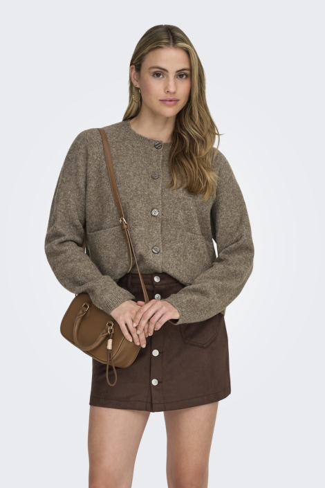 Only bruine dames vest | Model vooraanzicht