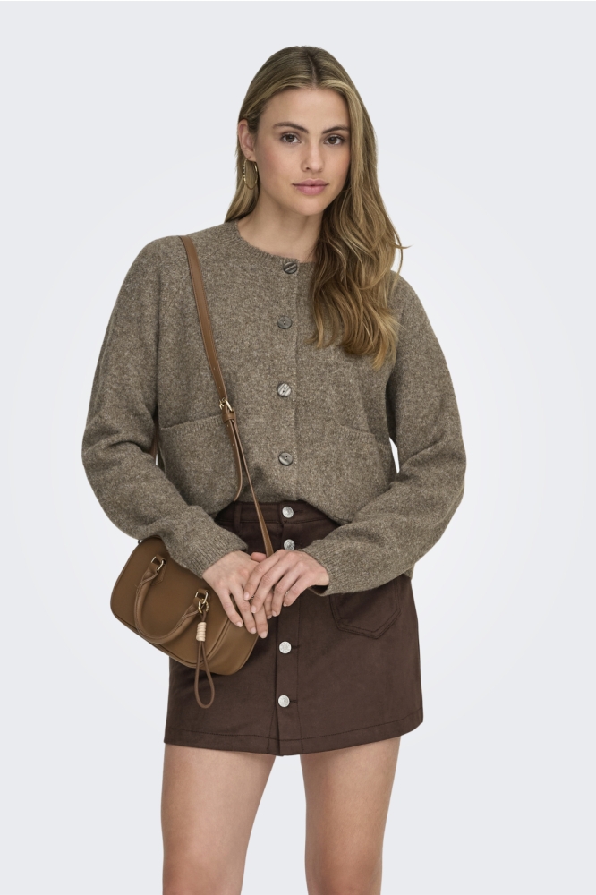 Only bruine dames vest | Model vooraanzicht