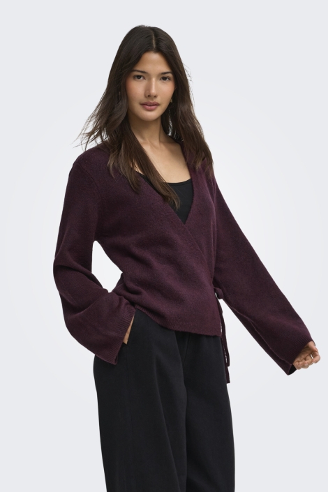 Jacqueline de Yong bordeaux dames vest | Model vooraanzicht