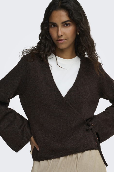 Jacqueline de Yong bruine dames vest | Model vooraanzicht
