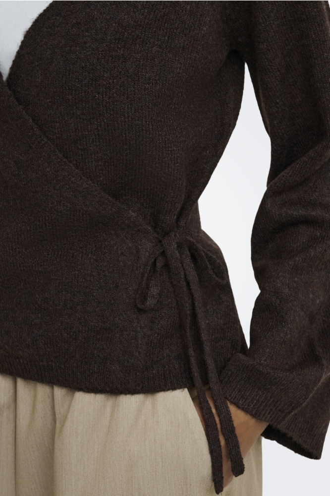 Jacqueline de Yong bruine dames vest | Close up