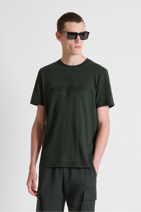 Antony Morato groene heren t-shirt | Model vooraanzicht
