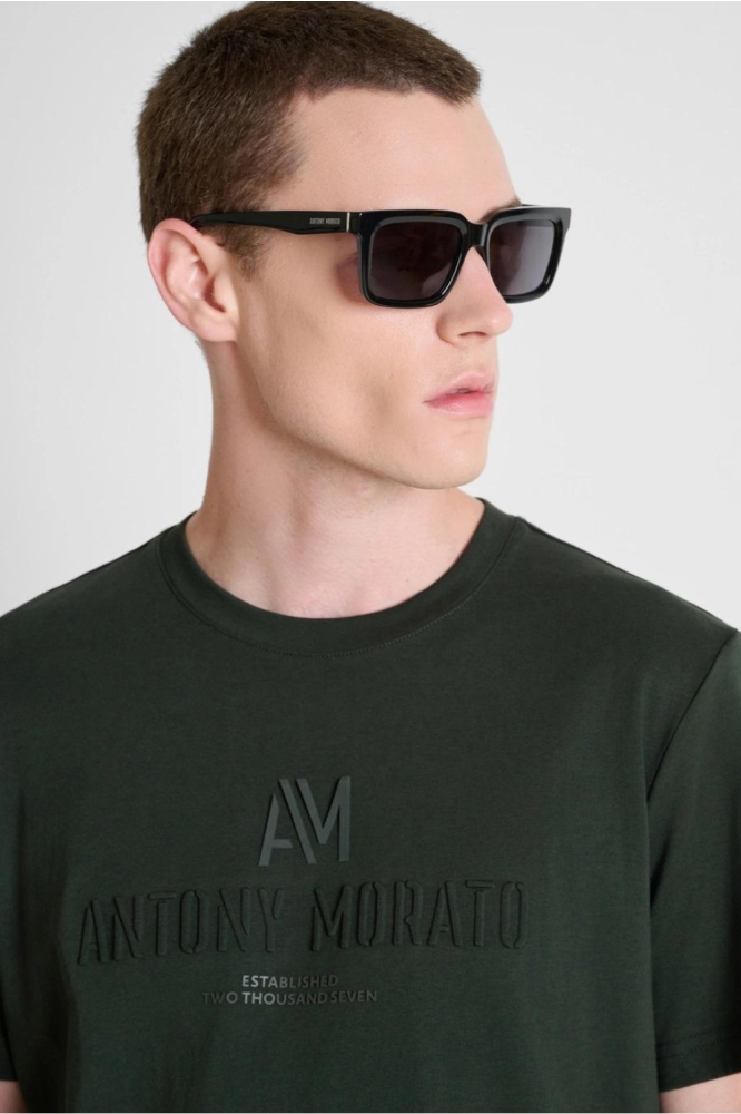 Antony Morato groene heren t-shirt | Close up