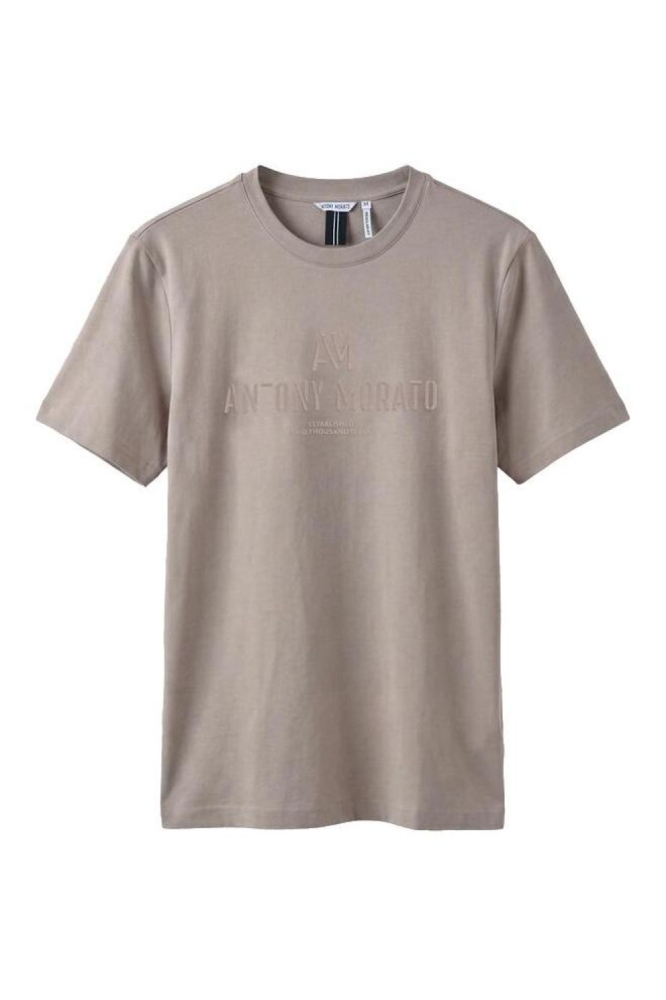 Antony Morato taupe heren t-shirt | Vooraanzicht
