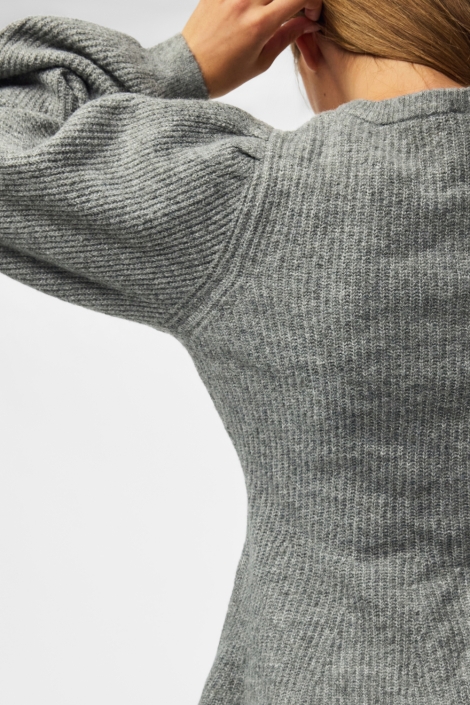 Pieces grijze dames vest | Close up
