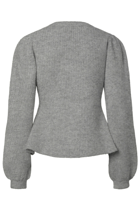 Pieces grijze dames vest | Achteraanzicht