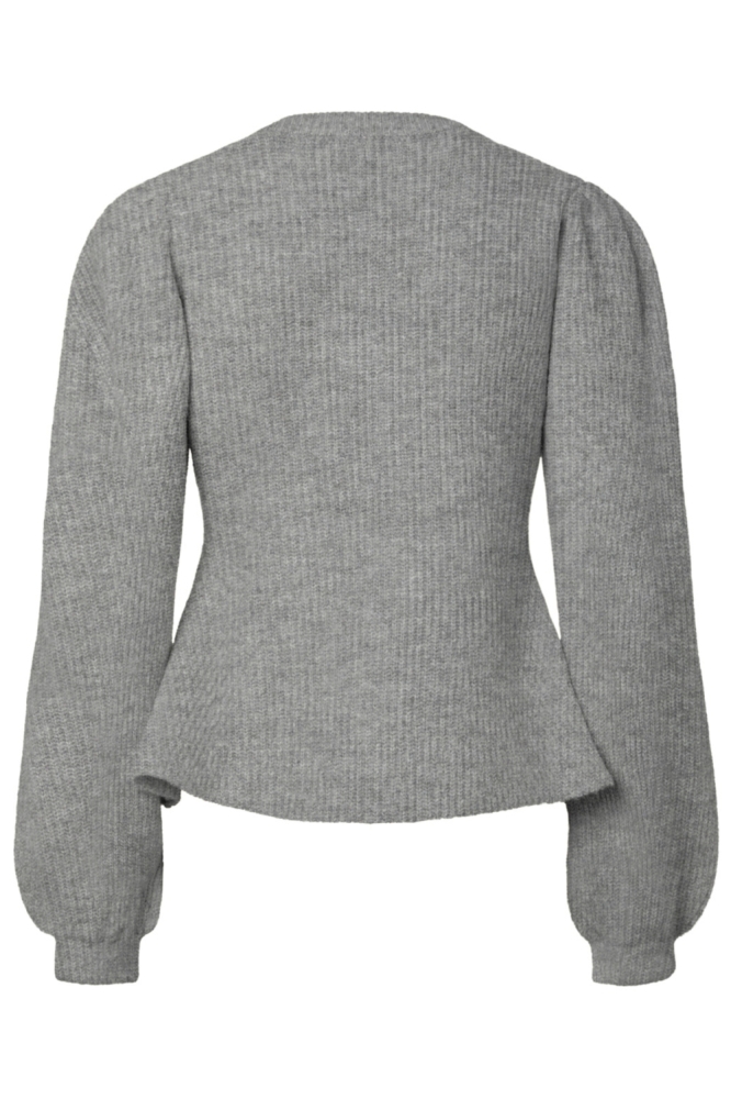 Pieces grijze dames vest | Achteraanzicht