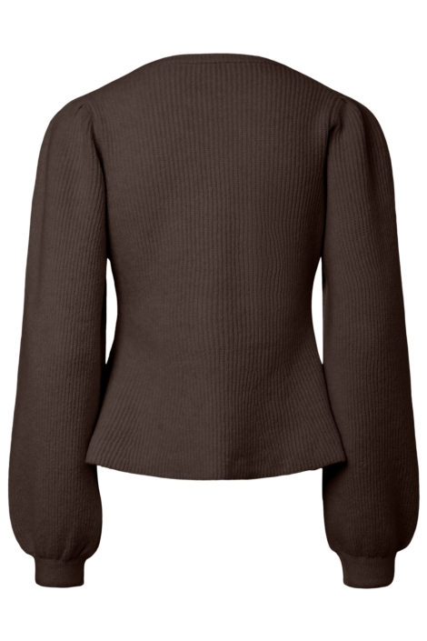 Pieces bruine dames vest | Achteraanzicht