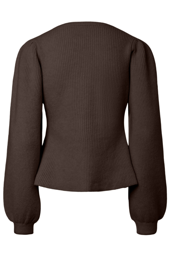 Pieces bruine dames vest | Achteraanzicht
