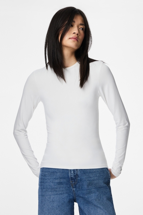 Pieces witte dames t-shirt | Model