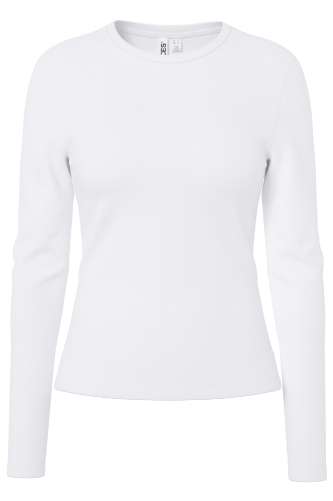 Pieces witte dames t-shirt | Vooraanzicht