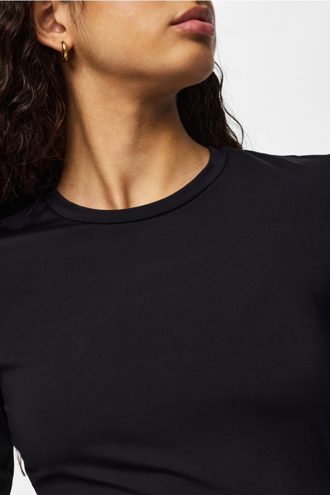 Pieces zwarte dames t-shirt | Close up