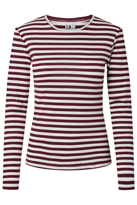 Pieces bordeaux dames t-shirt | Vooraanzicht