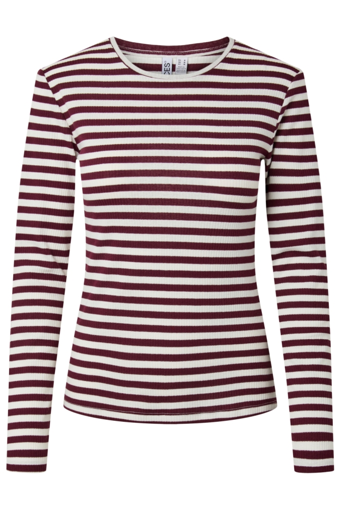 Pieces bordeaux dames t-shirt | Vooraanzicht