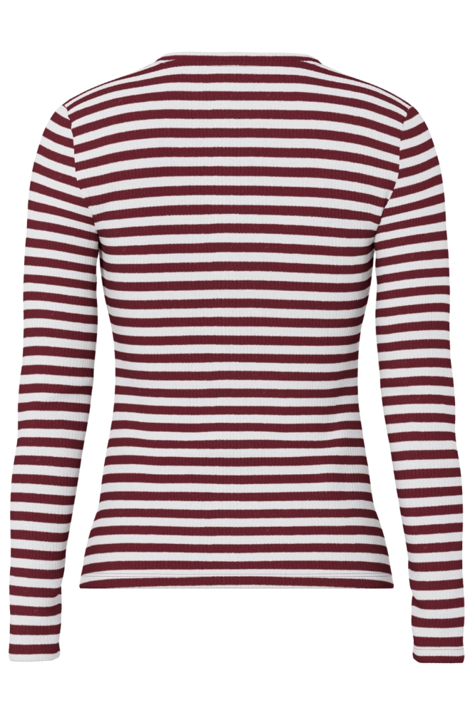 Pieces bordeaux dames t-shirt | Achteraanzicht