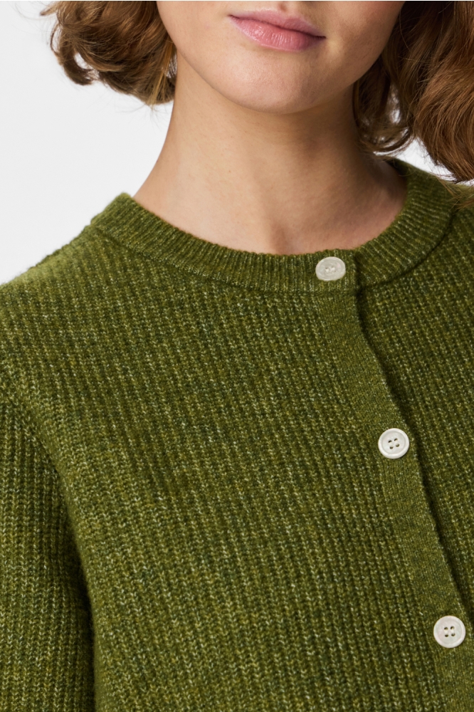 Pieces groene dames vest | Close up