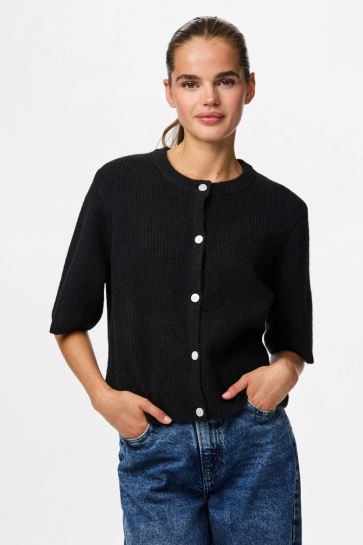Pieces Vest PCSILLY SS O-NECK KNIT CARDIGAN NOO 17158220 Black