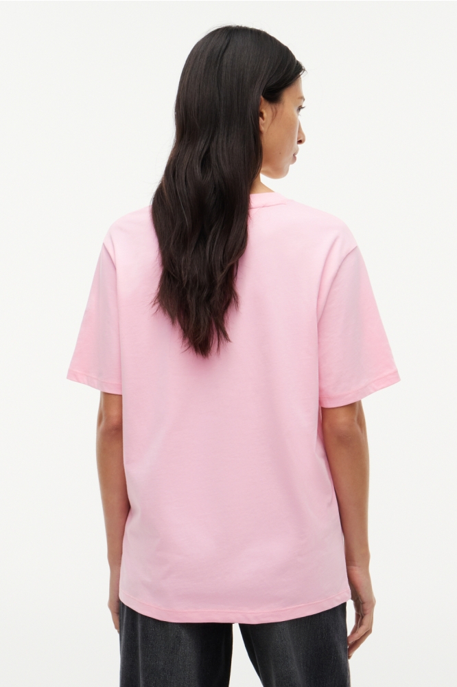 Tommy Jeans roze dames t-shirt | Model achteraanzicht