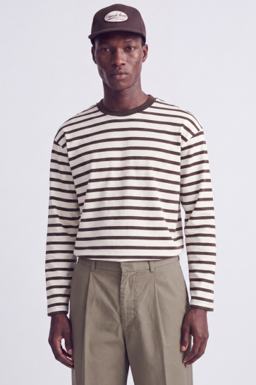Jack & Jones jorsalamanco ls stripe tee crewneck Bruin