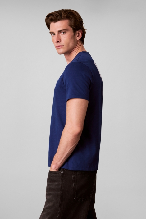 Calvin Klein blauwe heren t-shirt | Model zijaanzicht