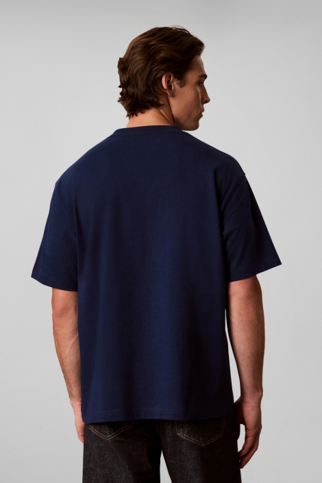 Calvin Klein blauwe heren t-shirt | Model achteraanzicht