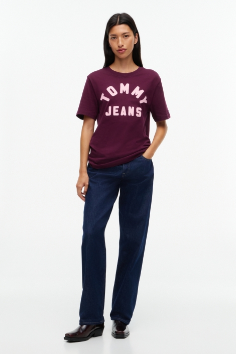 Tommy Jeans bordeaux dames t-shirt | Model