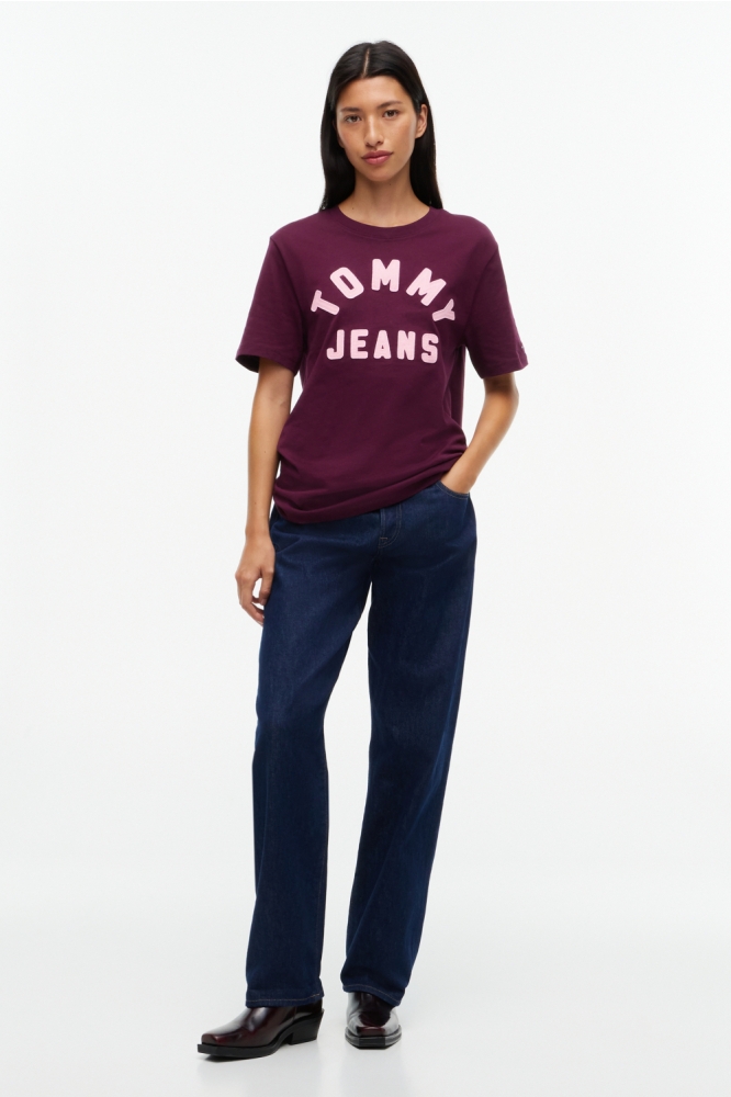Tommy Jeans bordeaux dames t-shirt | Model