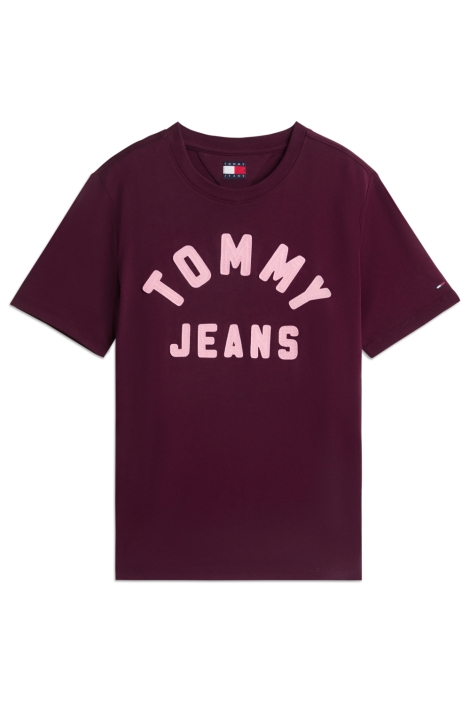 Tommy Jeans bordeaux dames t-shirt | Vooraanzicht