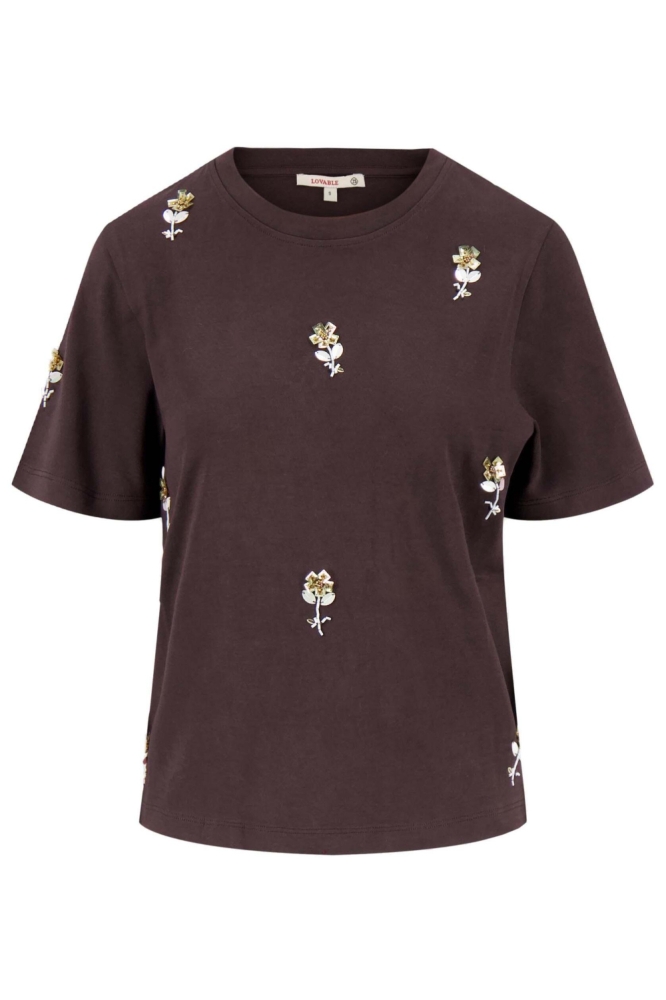 Zusss bruine dames t-shirt | Vooraanzicht