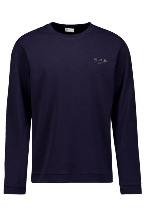 NO-EXCESS blauwe heren sweater | Vooraanzicht