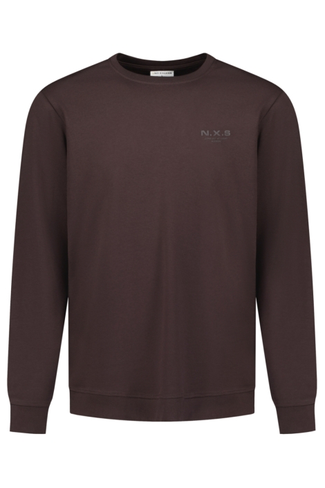 NO-EXCESS bruine heren sweater | Vooraanzicht