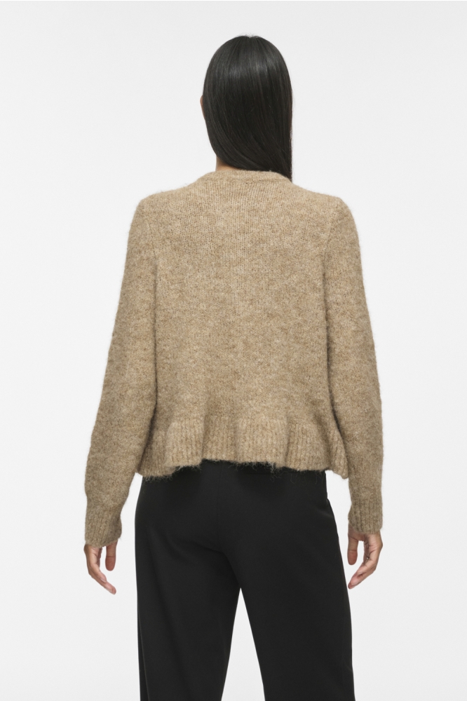 Vila beige dames vest | Model achteraanzicht