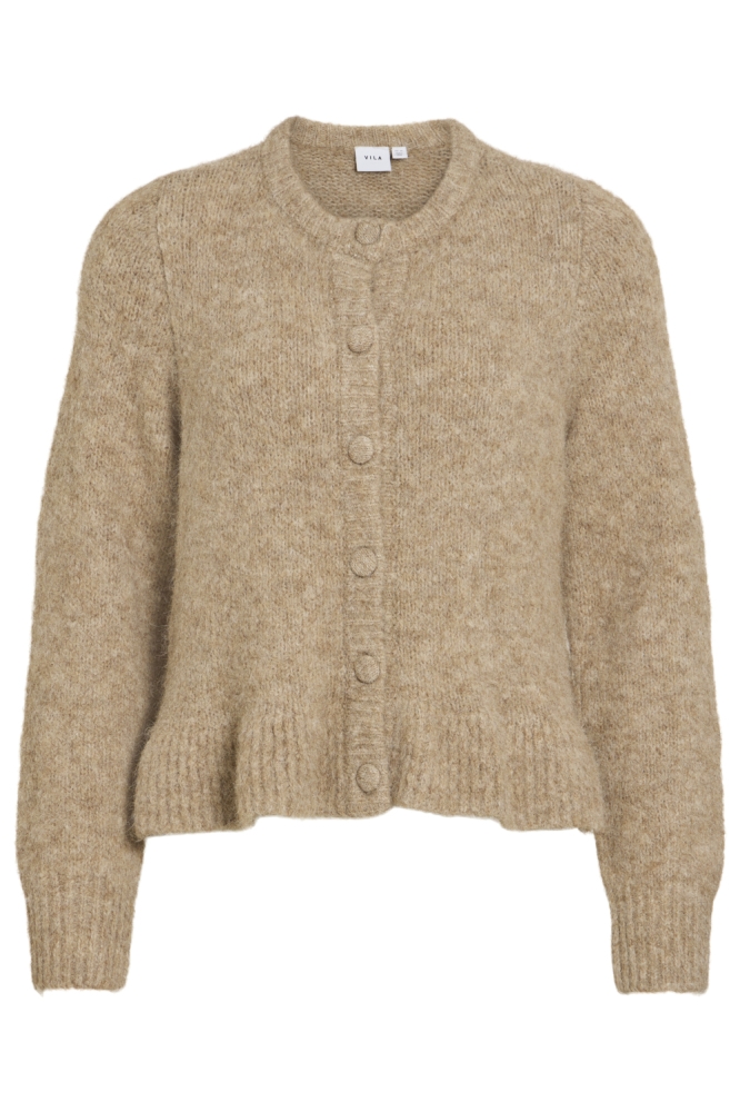 Vila beige dames vest | Vooraanzicht