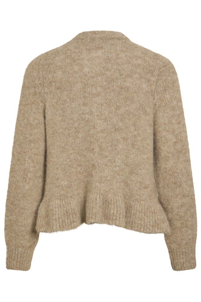 Vila beige dames vest | Achteraanzicht