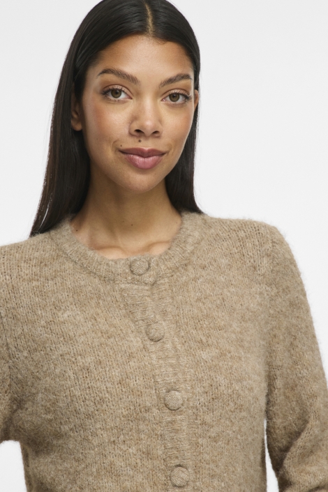Vila beige dames vest | Close up