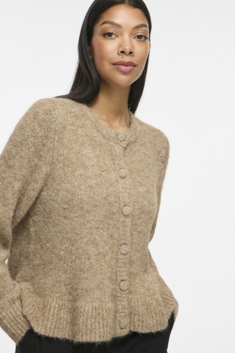 Vila beige dames vest | Close up