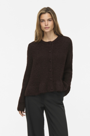 Vila vibows l/s flounce knit cardigan-no Bruin