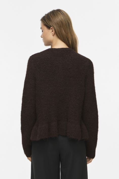 Vila bruine dames vest | Model achteraanzicht