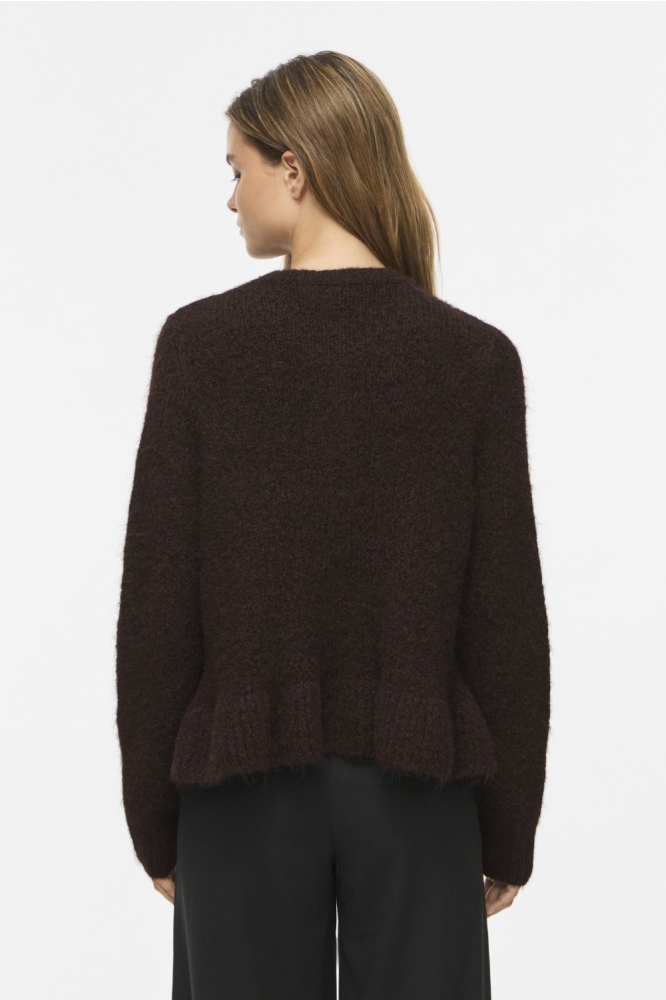 Vila bruine dames vest | Model achteraanzicht