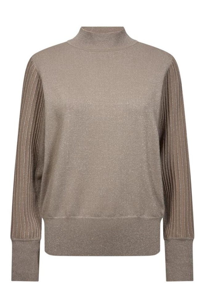 Freequent taupe dames trui | Vooraanzicht