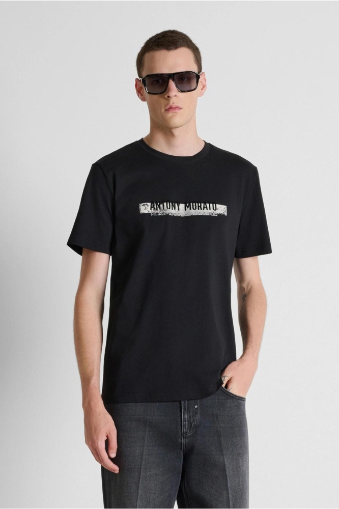 Antony Morato zwarte heren t-shirt | Model vooraanzicht