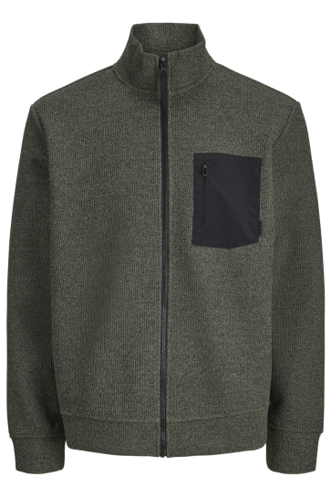 Jack & Jones Vest JCOFUSION KNIT POCKET FULL ZIP 12301793 Peat