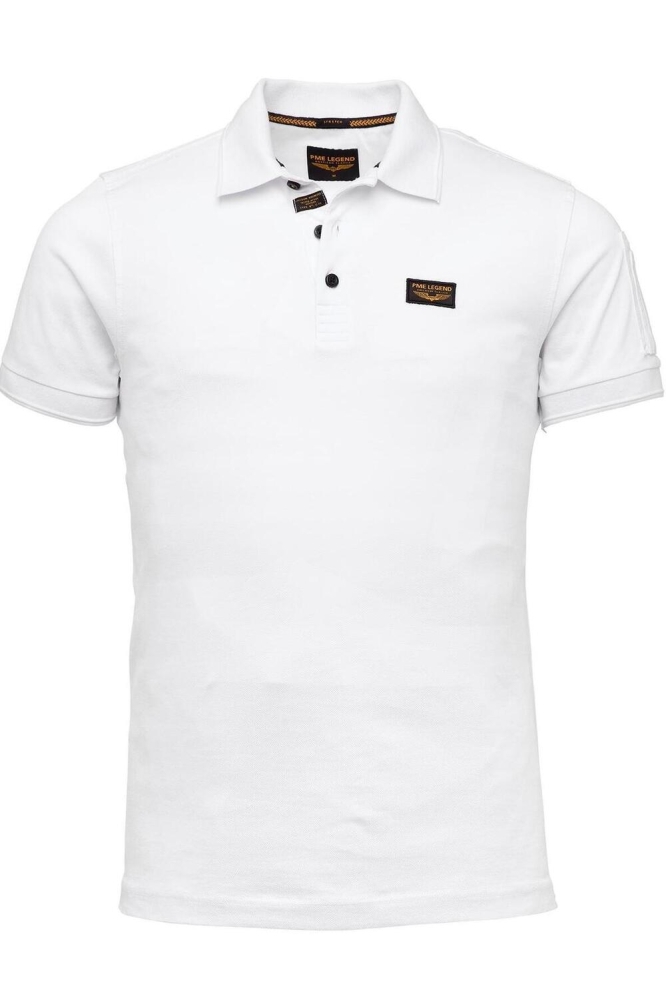 PME legend witte heren polo | Vooraanzicht