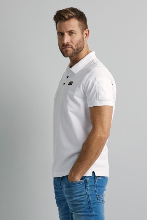 PME legend witte heren polo | Model zijaanzicht