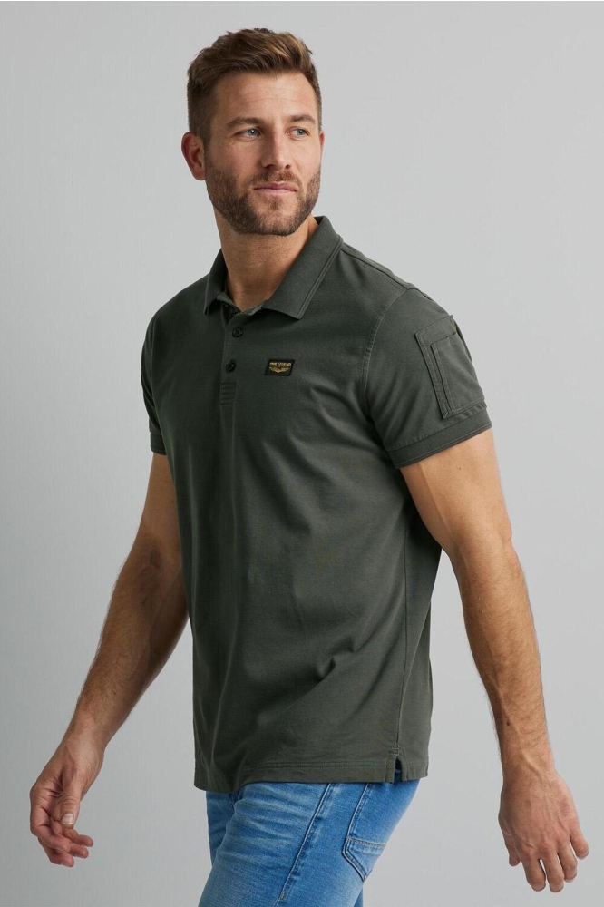 PME legend groene heren polo | Model vooraanzicht