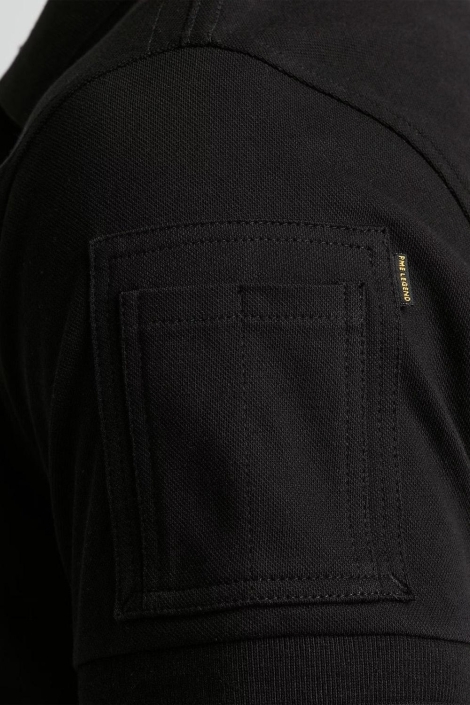 PME legend zwarte heren polo | Close up