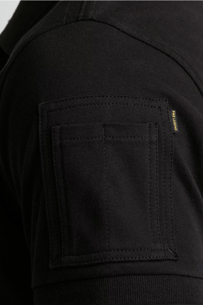 PME legend zwarte heren polo | Close up