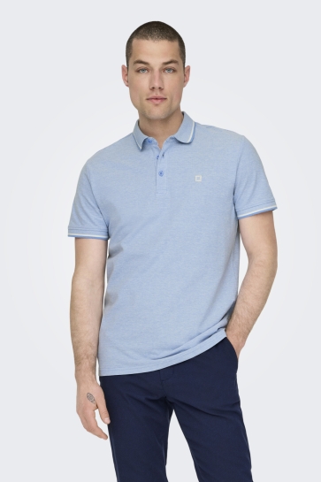 Only & Sons onsfletcher slim ss polo noos Blauw